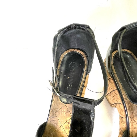 Chanel patent leather espadrilles sandals size 7 - Picture 6 of 7